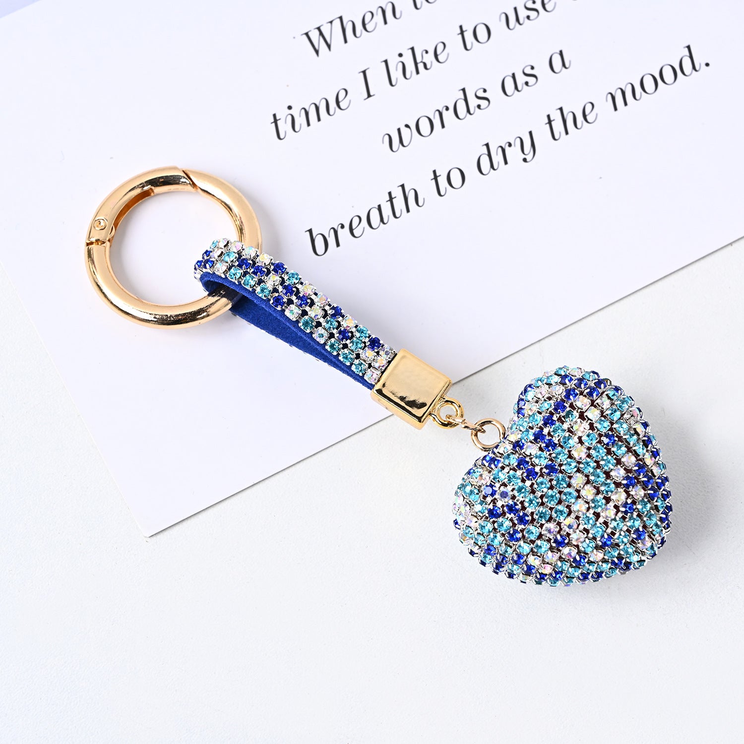 Comercio al por mayor PU Diamond Crystal Peach Heart Love Llavero